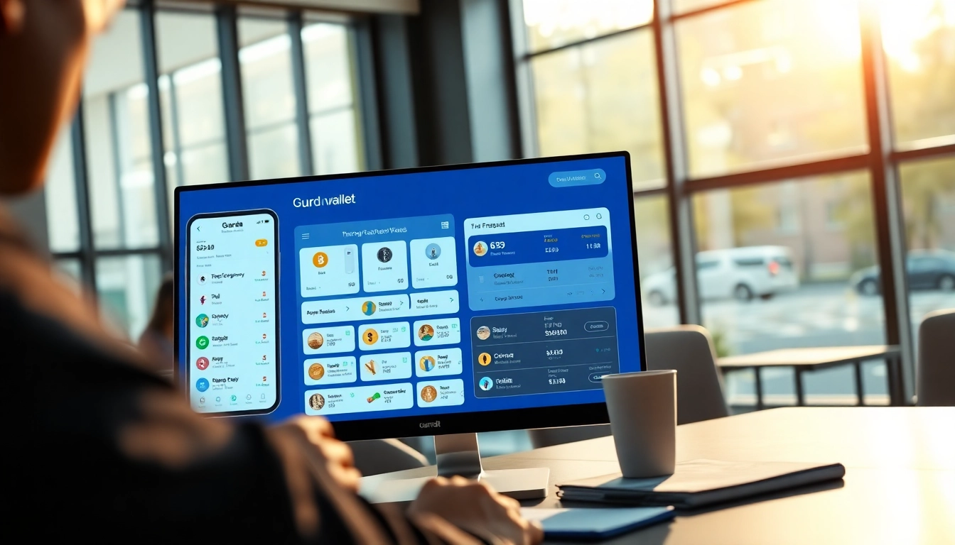 Experience the features of guarda wallet through an engaging digital interface.