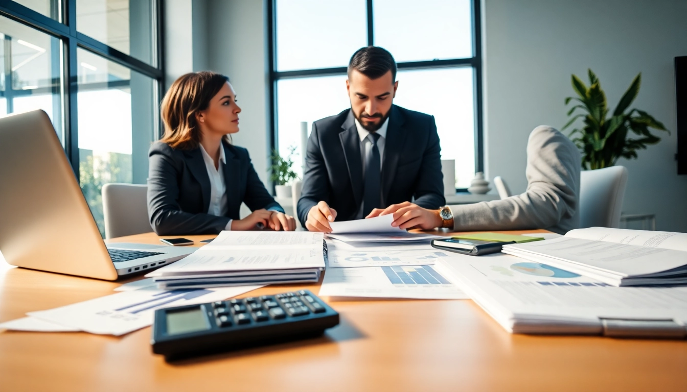 Engaging discussion on Monthly Accounting Services between an advisor and a business owner.